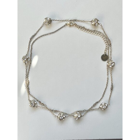 Abercrombie and Fitch Gold Chain Necklace with Rhinestones and Glass Beads - Picture 4 of 8